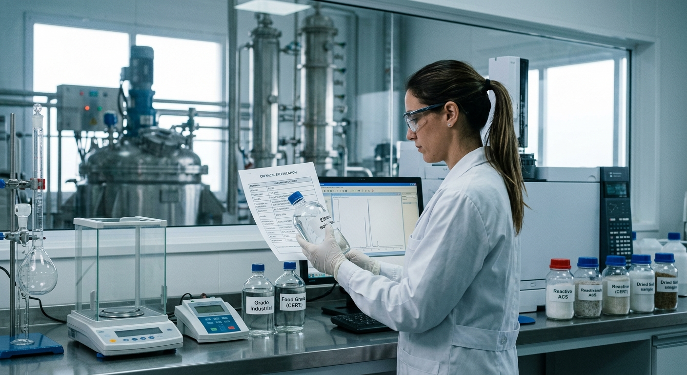 grados de pureza en los productos químicos